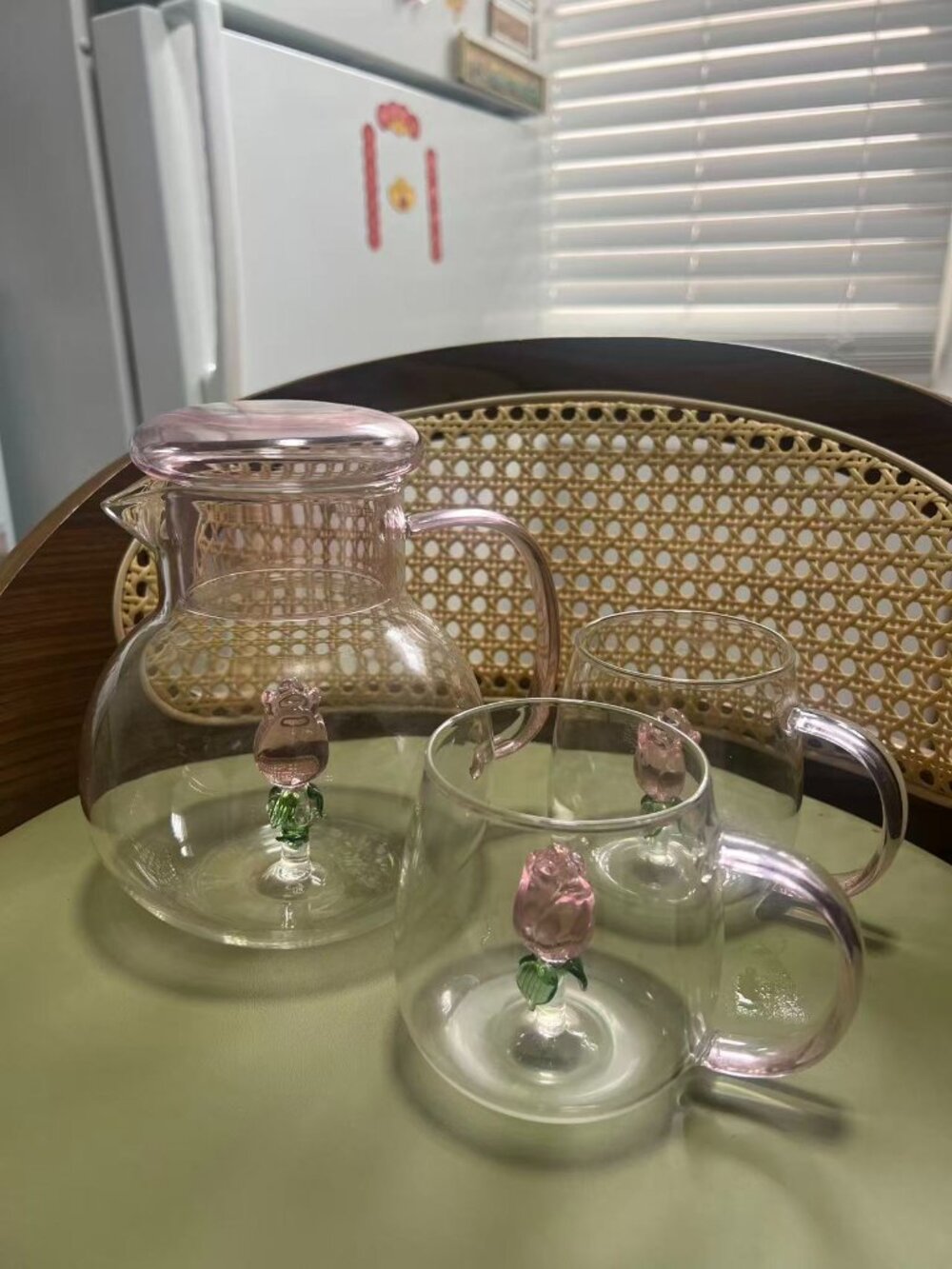 Rose water kettle and cup set